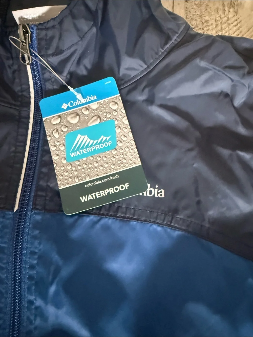 Columbia Boy’s Glennaker Blue Hooded Windbreaker Jacket Size Medium NWT
